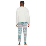 North Pole Trading Co. Nordic Fairisle Mens Long Sleeve 2-pc. Pant Pajama Set