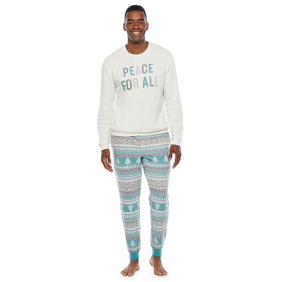 North Pole Trading Co. Nordic Fairisle Mens Long Sleeve 2-pc. Pant Pajama Set