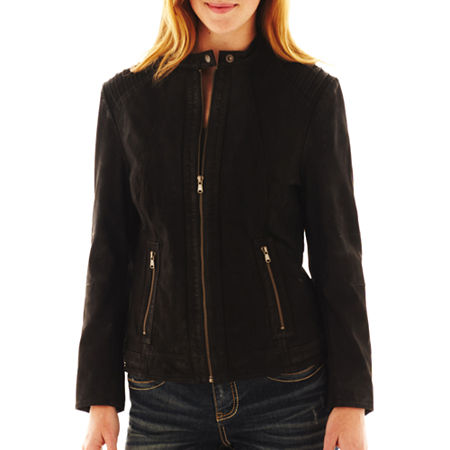 Excelled Leather Suede Zip-front Jacket | Leedo