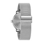 Caravelle Designed By Bulova Mens Silver Tone Stainless Steel Bracelet Watch 43a149