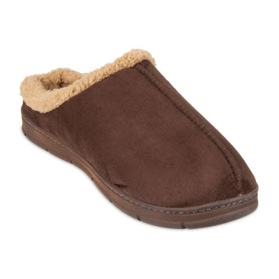 Wembley™ Microsuede Sherpa Lined Clog Slipper, Color: Brown - JCPenney