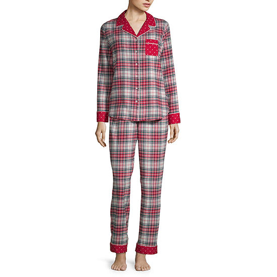 Liz Claiborne Womens-Petite Pant Pajama Set 2-pc. Long Sleeve - JCPenney