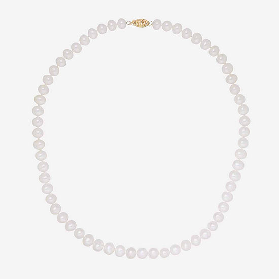 Sofia Certified Cultured Freshwater Pearl 7-7.5mm Strand Necklace in 14K Gold