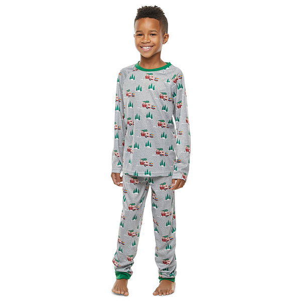 North Pole Trading Co. Christmas Camper Unisex Long Sleeve 2-pc. Pant Pajama Set