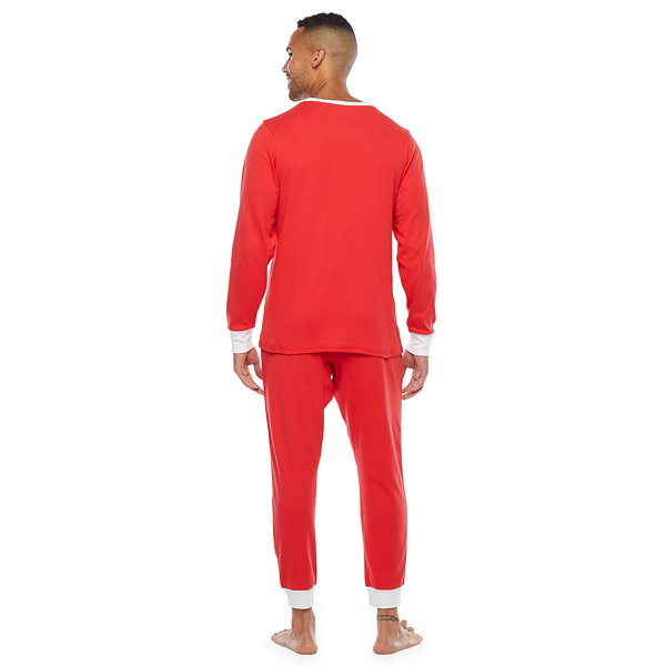 Secret Santa & Elf Family Matching Pajamas Mens Long Sleeve 2-pc. Pant Pajama Set