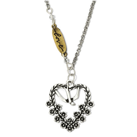 Messages From The Heart By Sandra Magsamen Dove Inside Heart Necklace ...