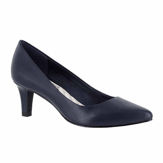 Easy Street Womens Pointe Pumps Pointed Toe Spike Heel, Color: Navy ...