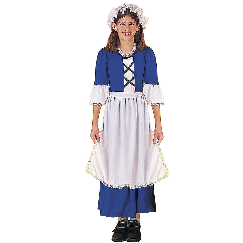 Buyseasons Little Colonial Girl Child Costume, Girls, Size Medium (7-10), Blue