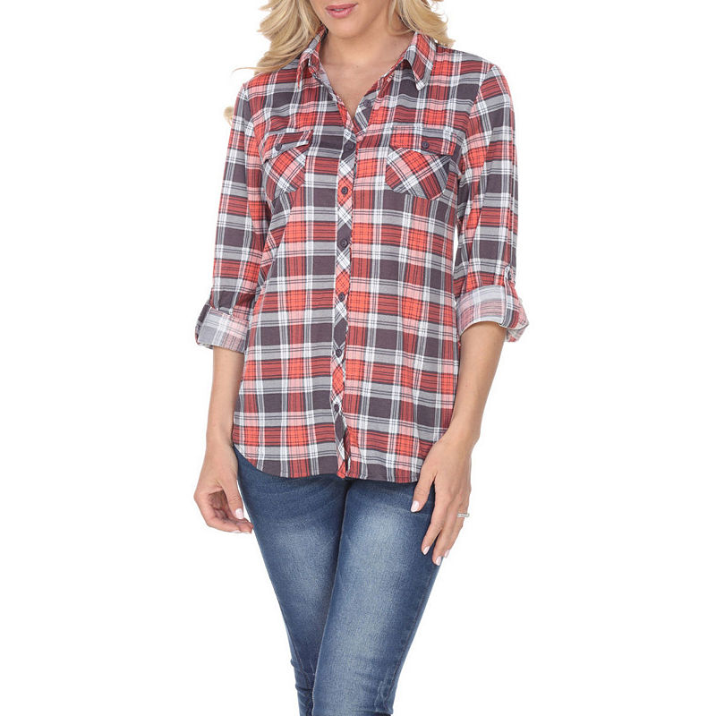 UPC 796258437018 product image for White Mark Oakley Plaid Button-Front Shirt | upcitemdb.com