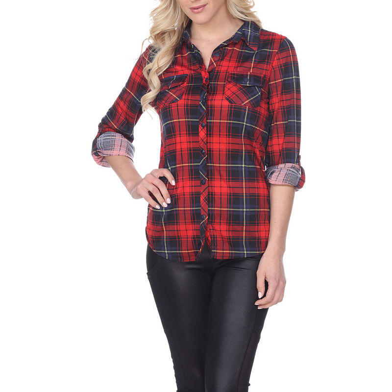 UPC 025093218712 product image for White Mark Oakley Plaid Button-Front Shirt | upcitemdb.com