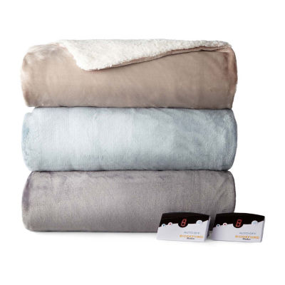 Biddeford Velour Reverse To Sherpa Heated Blanket Jcpenney