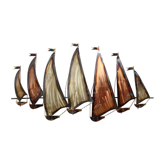 Stratton Home Sunset Sailboat Beach Nautical Metal Wall Art Color Gold Jcpenney