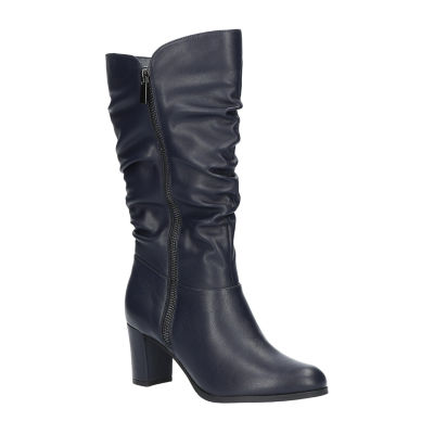 leather slouch boots with heel