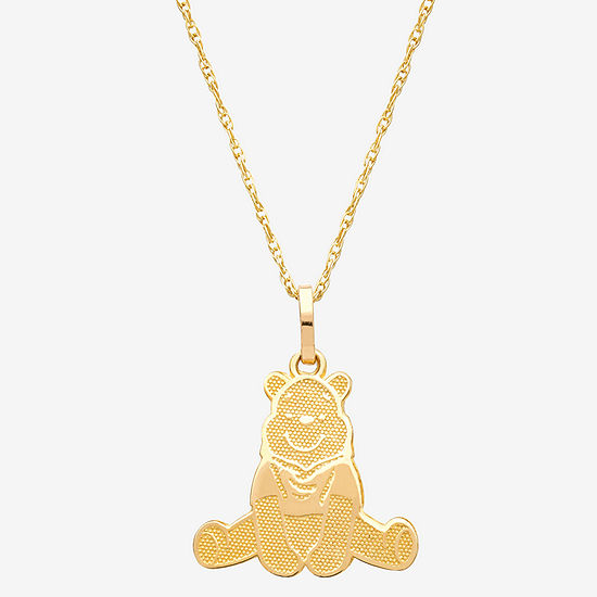 Disney Collection Girls 14K Gold Winnie The Pooh Pendant Necklace