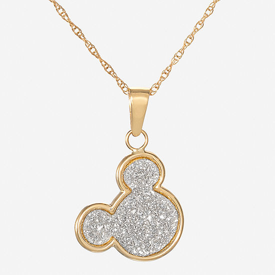 Disney Collection Girls 14K Gold Mickey Mouse Pendant Necklace