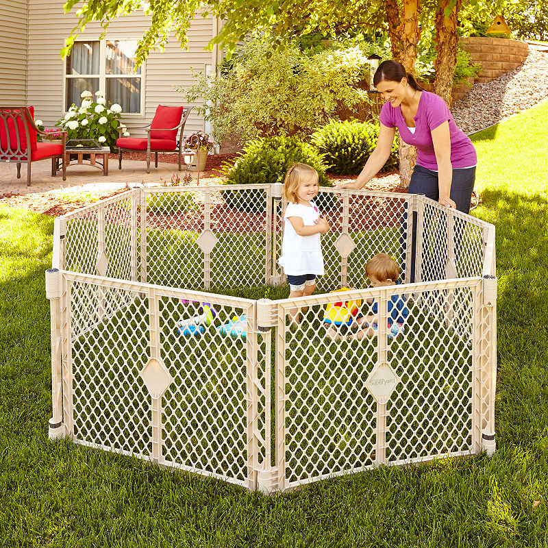 Toddleroo by North States Superyard Indoor Outdoor 8 Panel Freestanding Gate