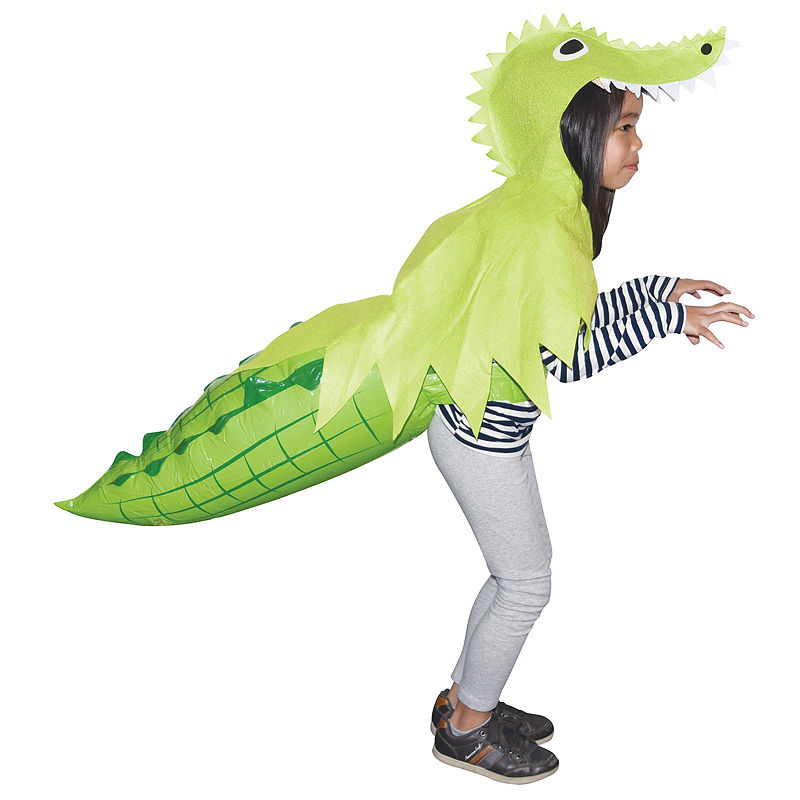 Buyseasons Alligator Hoodie With Inflatable Tail, Green