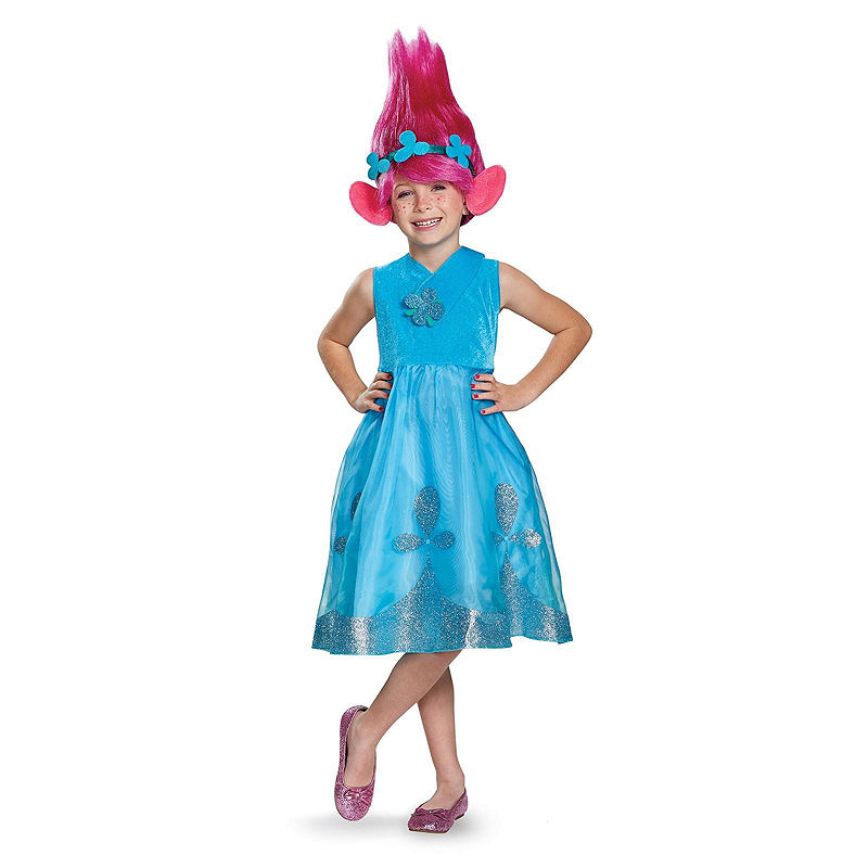 Buyseasons Trolls - Poppy Deluxe Child Costume W/Wig, Girls, Size Large, Blue