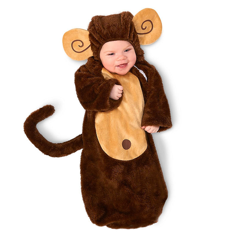 Buyseasons Loveable Monkey Infant Bunting 0-6M, Brown