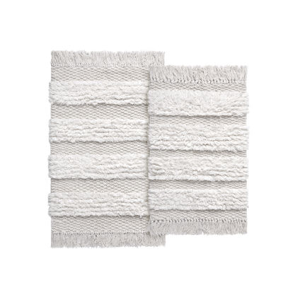 Vcny Cotton Fringe 2 Pc Bath Rug Set