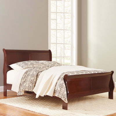 dark wood sleigh cot