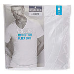 Stafford Ultra Soft Mens 4 Pack Short Sleeve V Neck T-Shirt-Big and Tall
