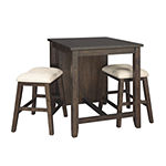 Signature Design by Ashley Rokane Dining Collection 3-pc. Counter Height Rectangular Dining Set