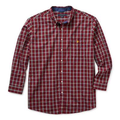 red plaid polo button down