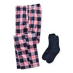Sleep Chic Womens Fleece Pajama Pants with Socks