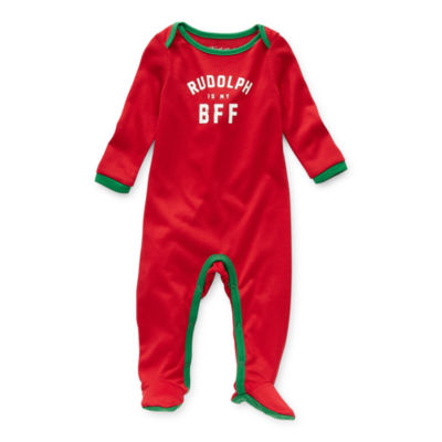 North Pole Trading Co. Rudolph Bff Unisex Footed Pajamas Long Sleeve Crew Neck