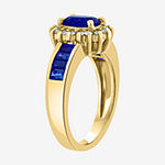 Effy Womens 1/4 CT. T.W. Diamond & Genuine Blue Sapphire 14K Gold 14K White Gold Cocktail Ring