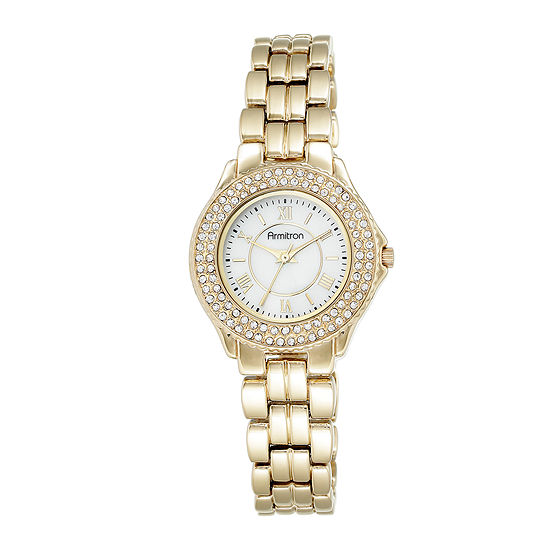 Armitron® Womens Crystal-Accent Gold-Tone Bracelet Watch 75/5332MPGP ...