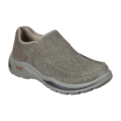 skechers mens brown slip on