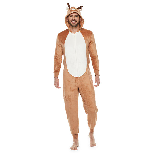 North Pole Trading Co. Reindeer Unisex Adult Long Sleeve One Piece Pajama