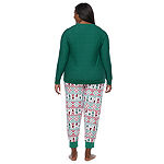 Jaclyn Gnome Family Matching Pajamas Womens Long Sleeve 2-pc. Pant Pajama Set