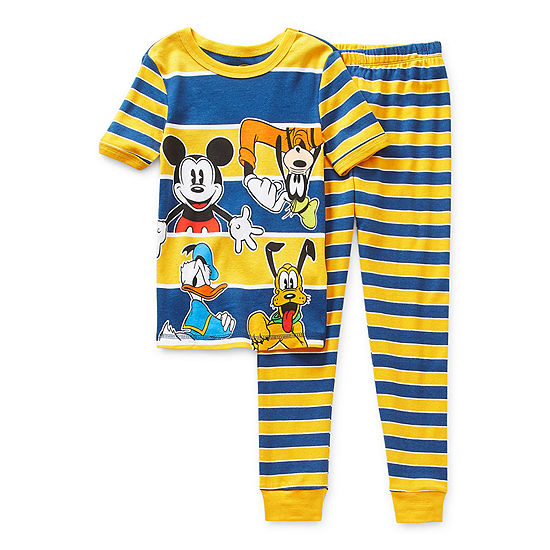 Disney Collection Little & Big Boys 2-pc. Mickey and Friends Pant Pajama Set