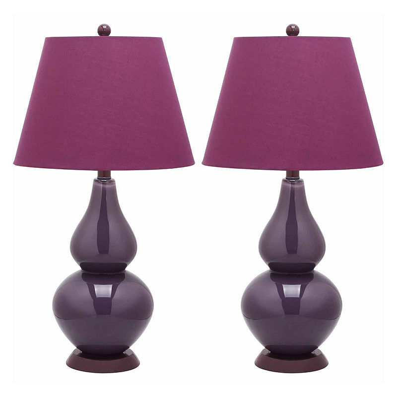Safavieh Mandy Lamp- Set Of 2, Purple