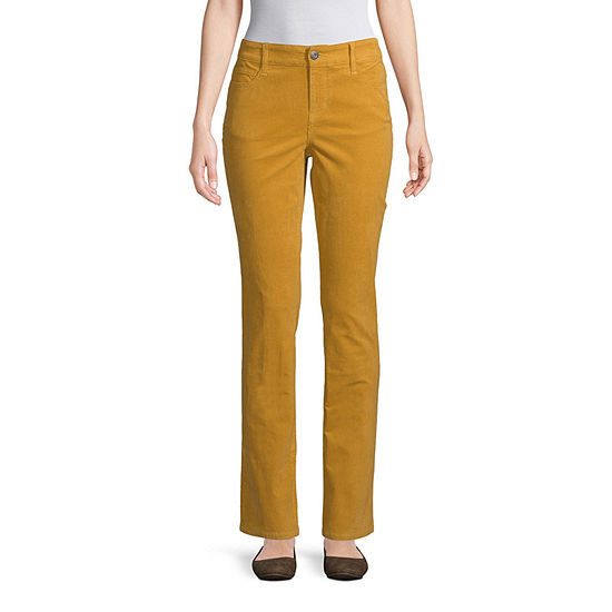 St. John's Bay Womens Mid Rise Straight Corduroy Pant - JCPenney