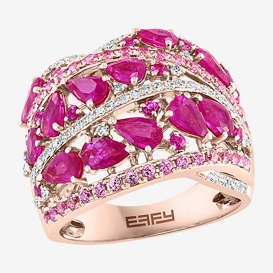 LIMITED QUANTITIES! Effy Final Call Womens Genuine Pink Sapphire 14K Gold Cocktail Ring