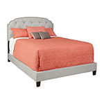 All-In-One Shaped Corners Nail Head Trim Upholstered King Bed