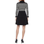 Jessica Howard Long Sleeve Striped Sweater Dress