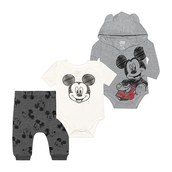 Disney Baby Boys 3-pc. Mickey and Friends Mickey Mouse Bodysuit Set