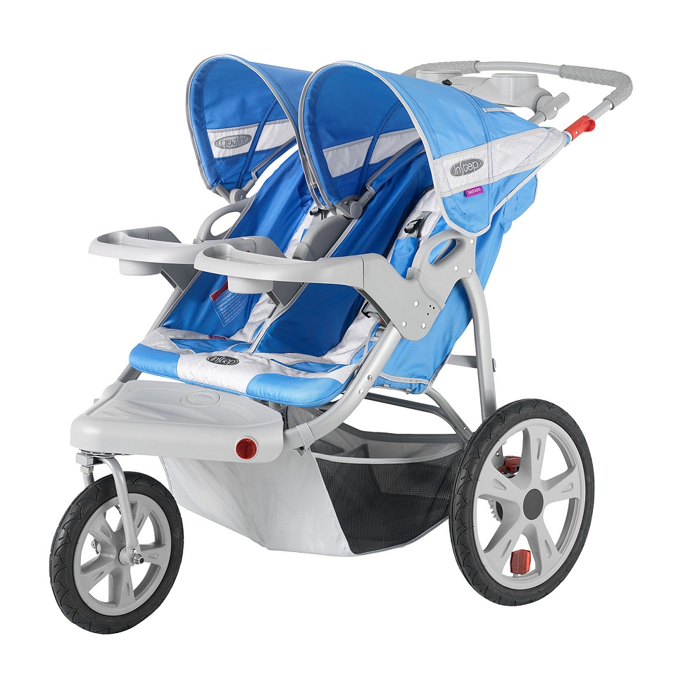 INSTEP Safari Double Stroller, Blue/Gray