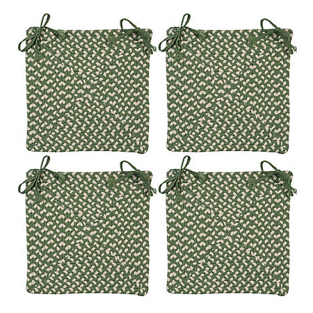 Colonial Mills Braided Montego Chair Pads Set or Single Indoor/Outdoor Use, One Size , Green