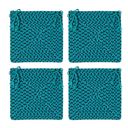Colonial Mills Braided Montego Chair Pads Set or Single Indoor/Outdoor Use, One Size , Blue