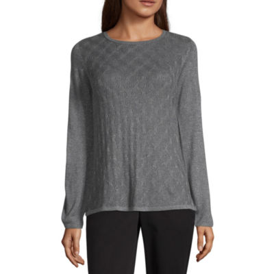 womens crew neck pullover sweater