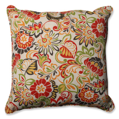 Pillow Perfect Zoe Square Outdoor Floor Pillow Color Citrus