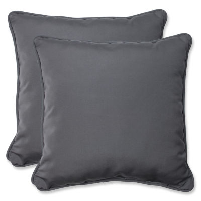 Pillow Perfect Pillow Perfect Square Outdoor Pillow With Charcoal