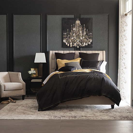 Lionel Richie Gold Border 7 Pc Comforter Set Color Black Jcpenney