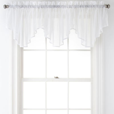 Lisette Rod-Pocket Sheer Ascot Valance 